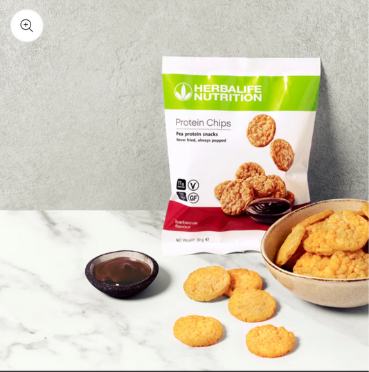 חטיפי חלבון אפויים - חטיף בריא ומשביע צ׳יפס קריספי בטעם ברביקיו - מתאים לצמחונים וטבעונים 10 שקיות באריזה